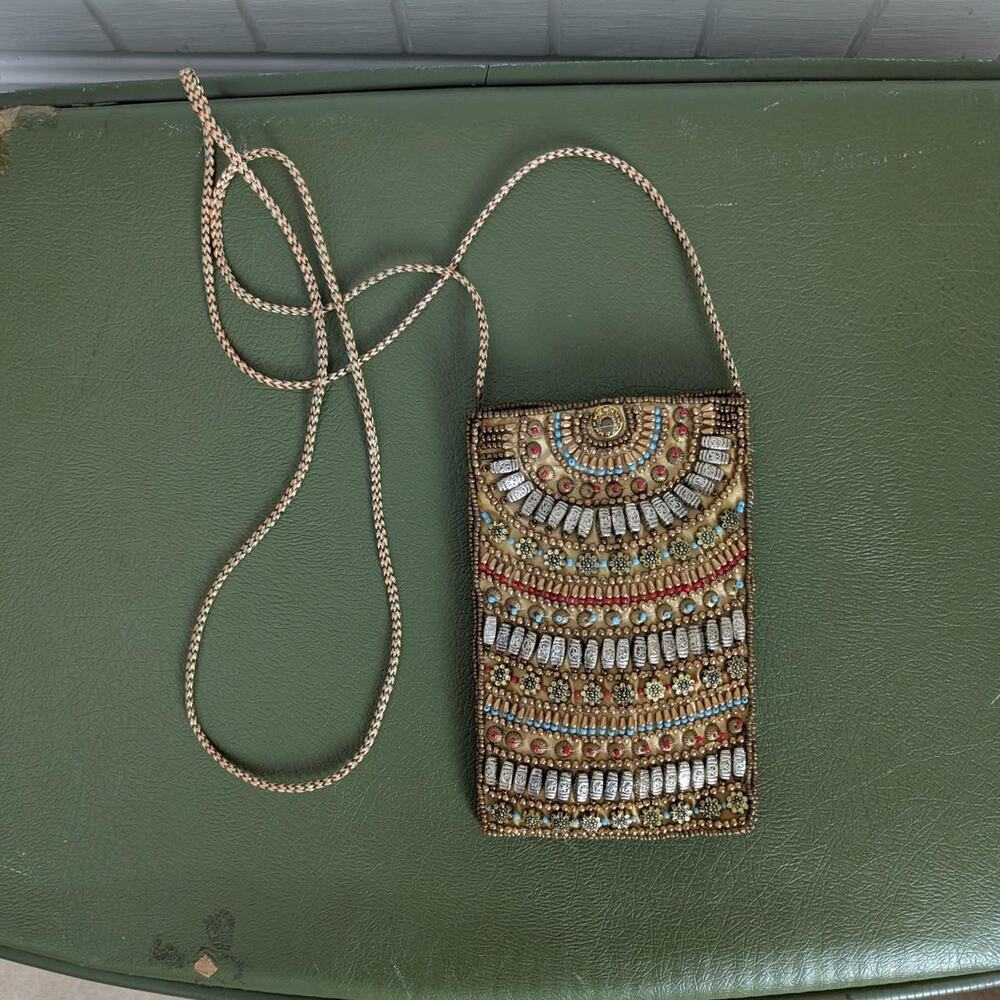 Beaded phone pouch mini crossbody